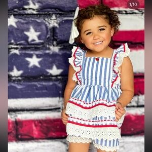 Bums & Roses NWT Striped Blue and White Dress